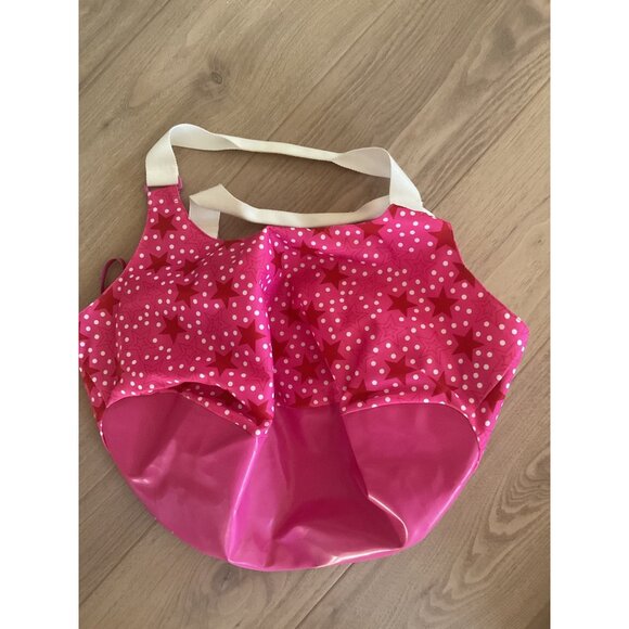 American Girl Pink Star Print Tote Doll Bag With White Handles & Interior Pocket - Picture 2 of 3